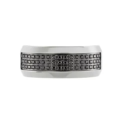 Bague Acier Blanc Tdeg Oxydes De Zirconium