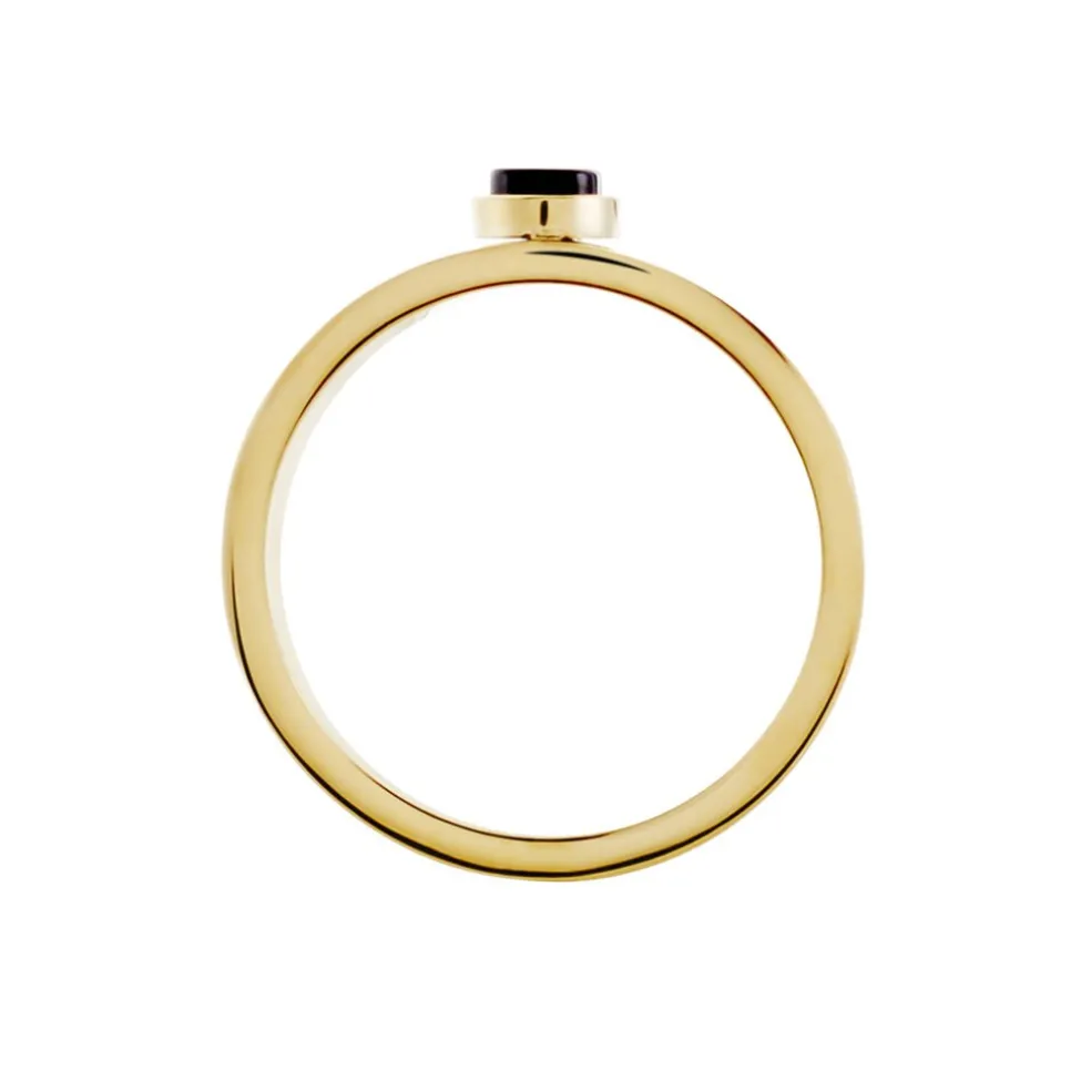 Bague Acier Doré Volcanus Agate