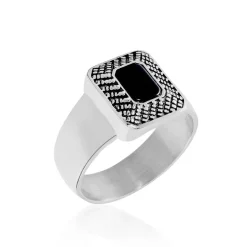 Bague Acier Vieillie Antonny Agate