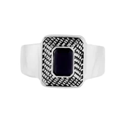 Bague Acier Vieillie Antonny Agate