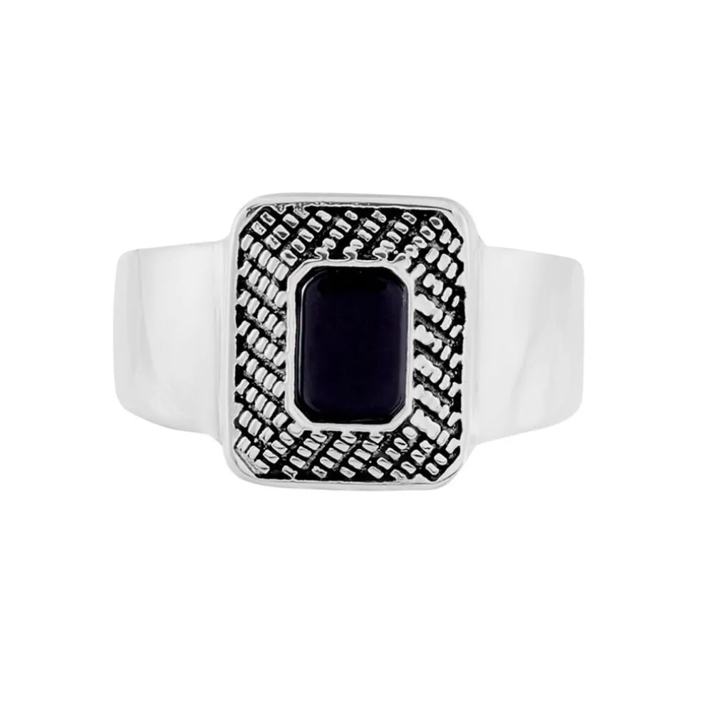 Bague Acier Vieillie Antonny Agate