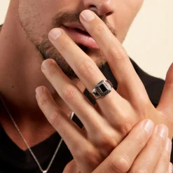 Bague Acier Vieillie Antonny Agate