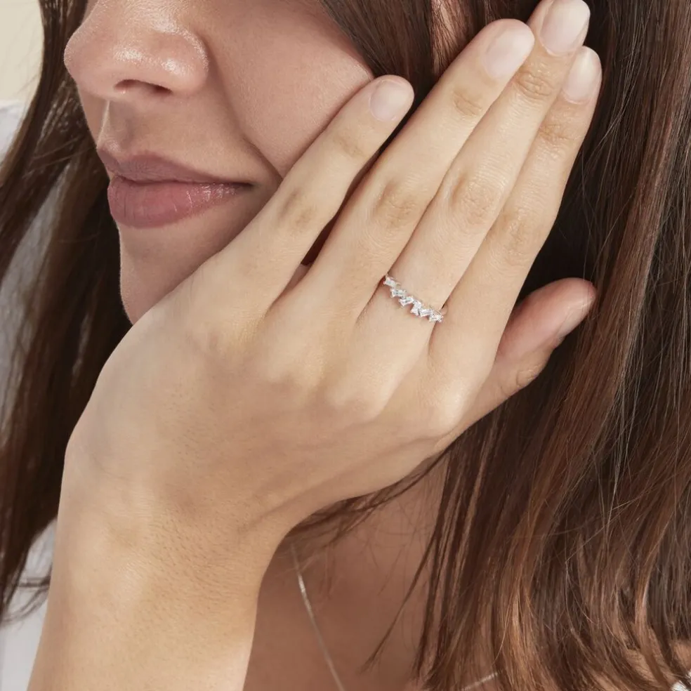 Bague Adonia Argent Blanc Oxyde De Zirconium