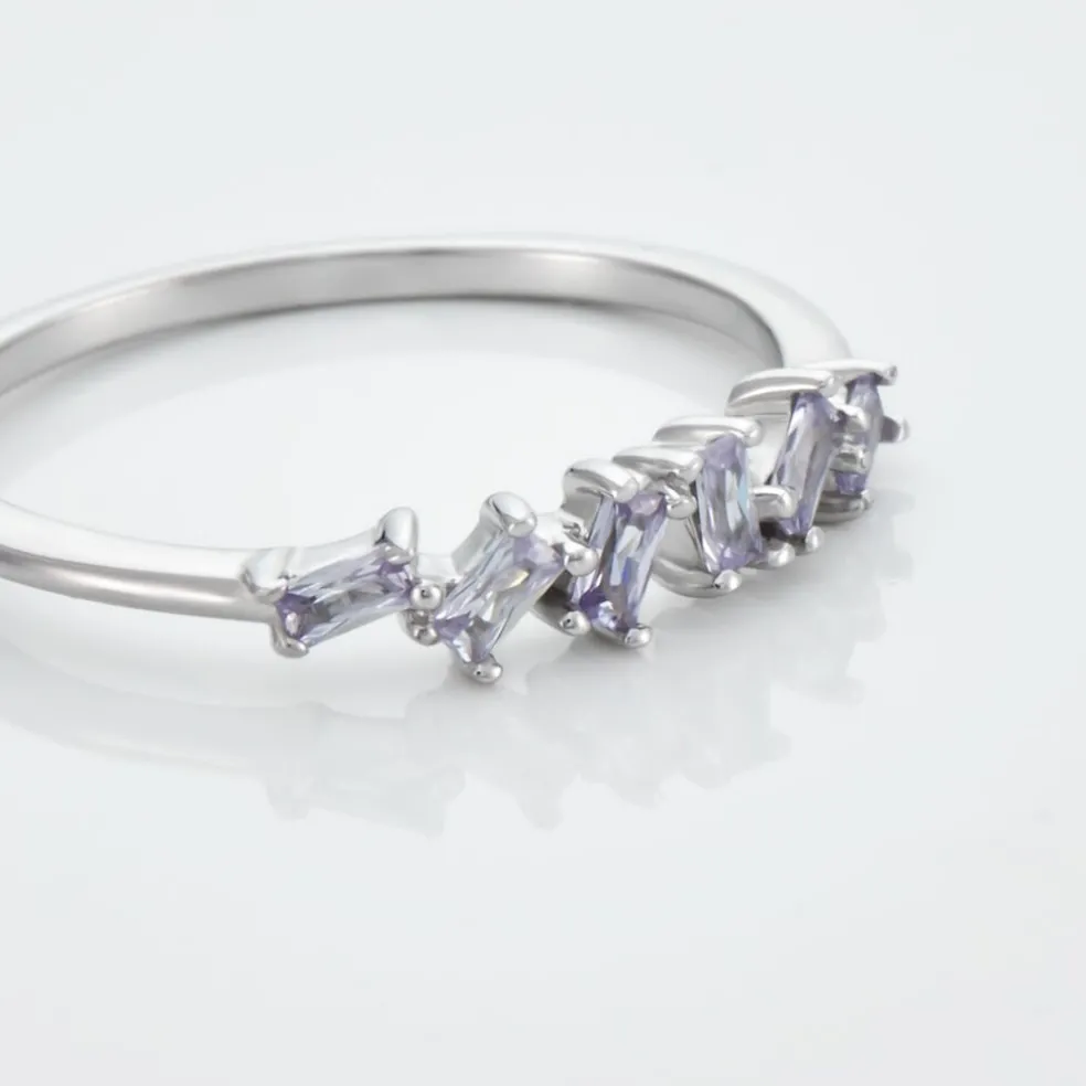 Bague Adonia Argent Blanc Oxyde De Zirconium Bleu