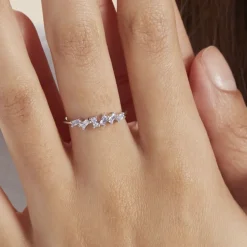 Bague Adonia Argent Blanc Oxyde De Zirconium Bleu