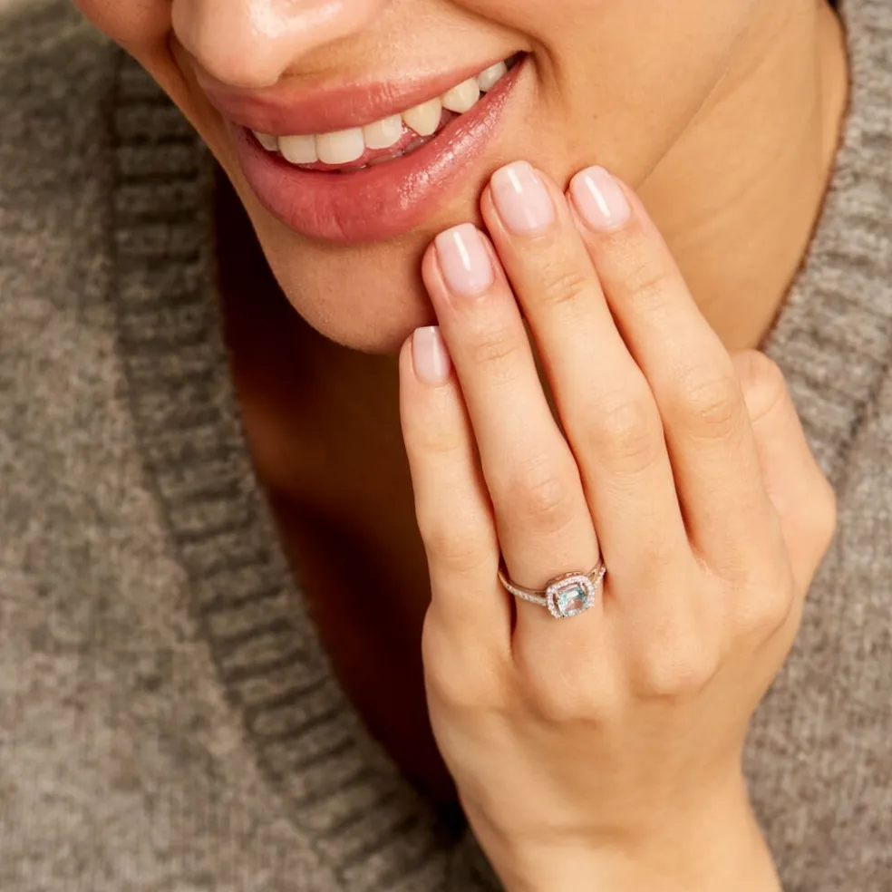 Bague Adrienna Or Blanc Topaze Oxyde De Zirconium
