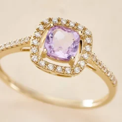 Bague Adrienna Or Jaune Améthyste Oxyde De Zirconium