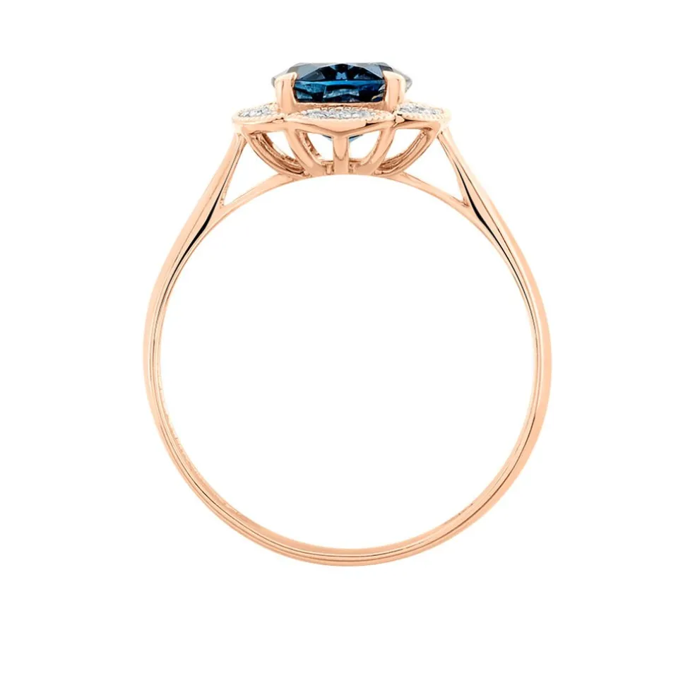 Bague Adryene Or Rose Topaze Et Oxyde De Zirconium