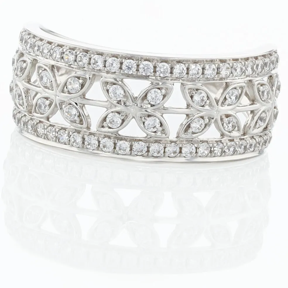 Bague Aella Or Blanc Oxyde De Zirconium