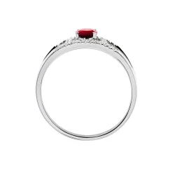 Bague Agathe Or Blanc Rubis Et Diamant