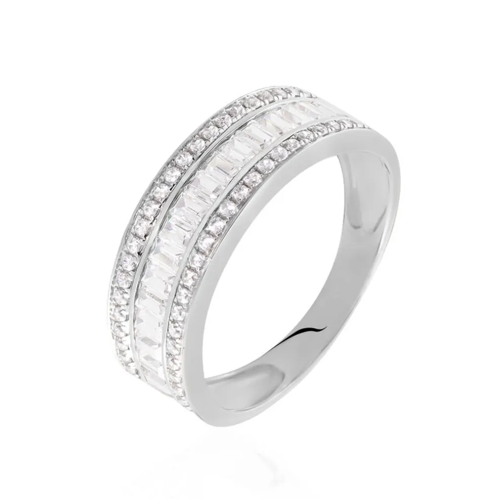 Bague Agathon Or Blanc Oxyde De Zirconium