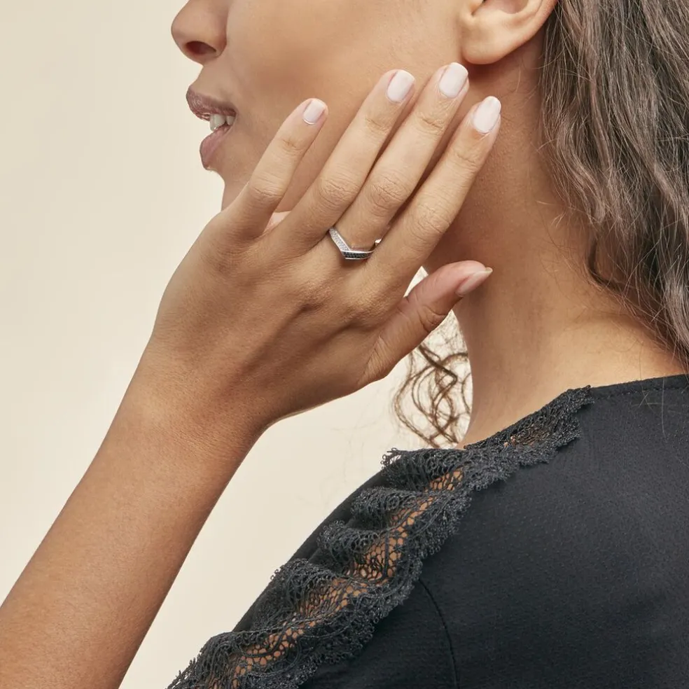 Bague Aile De Mouette Or Blanc Diamant