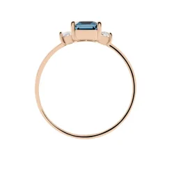 Bague Aimie Or Rose Topaze Et Oxyde De Zirconium