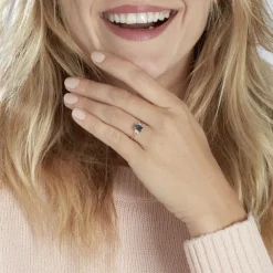 Bague Aimie Or Rose Topaze Et Oxyde De Zirconium