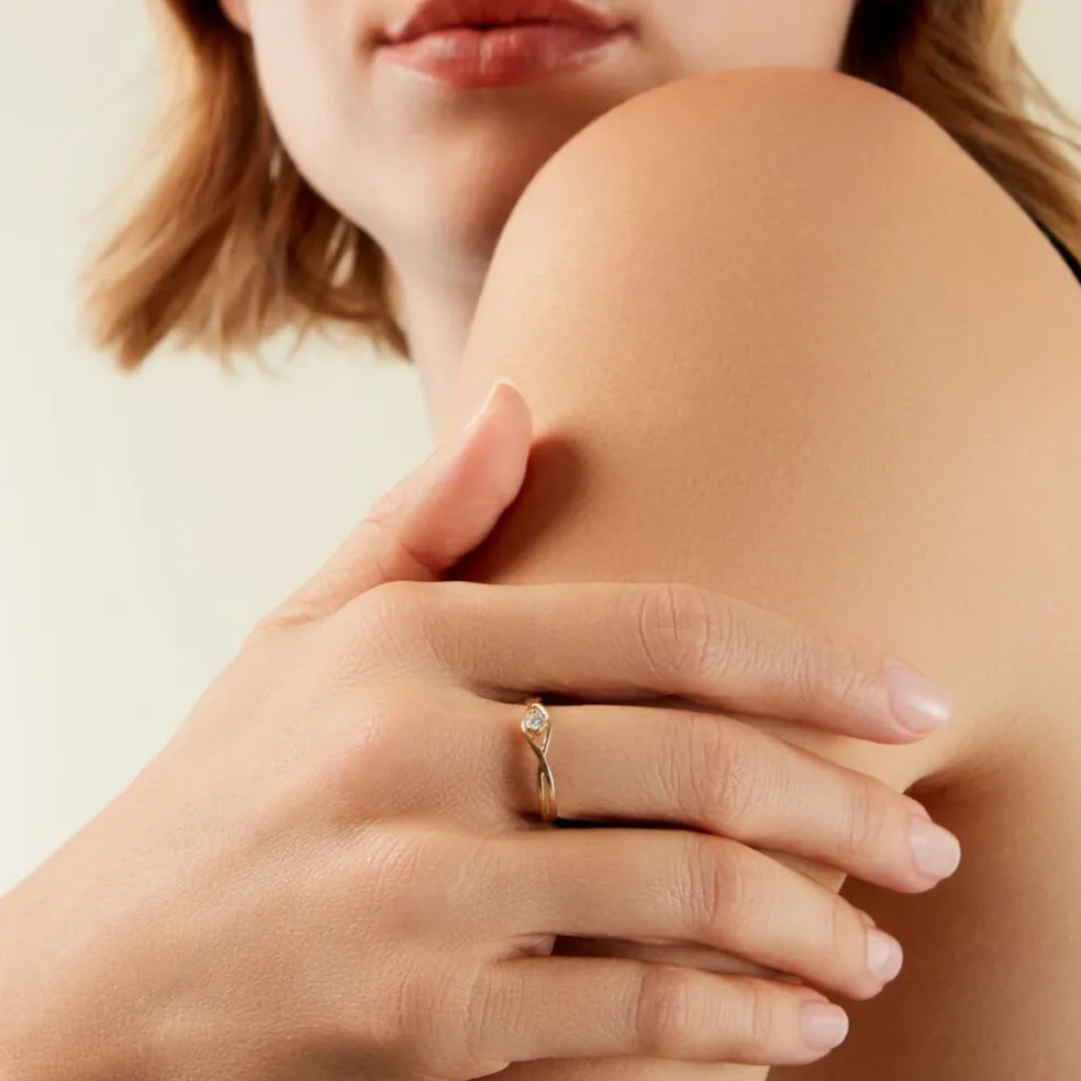 Bague Aindriu Or Jaune Diamant Synthétique