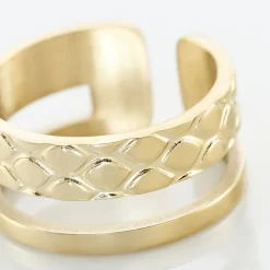 Bague Ajustable Abram Acier Doré