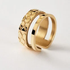 Bague Ajustable Abram Acier Doré