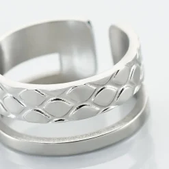 Bague Ajustable Abram Acier Blanc