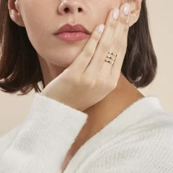 Bague Ajustable Adel Acier Doré