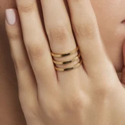 Bague Ajustable Adel Acier Doré