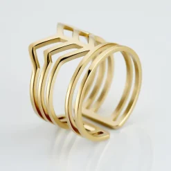 Bague Ajustable Adel Acier Doré