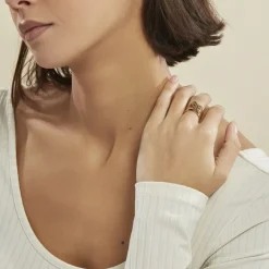 Bague Ajustable Adel Acier Doré