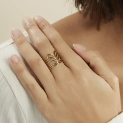 Bague Ajustable Adel Acier Doré