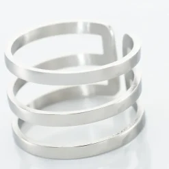 Bague Ajustable Adel Acier Blanc