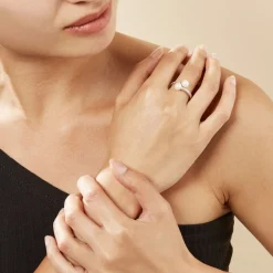 Bague Ajustable Argent Blanc Jeronimo Perle Oxydes De Zirconium