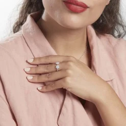 Bague Ajustable Sarette Argent Blanc Oxyde De Zirconium