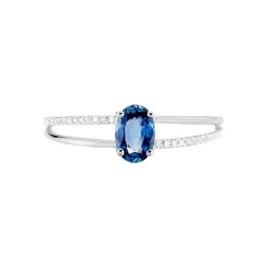 Bague Alyse Or Blanc Saphir Et Diamant
