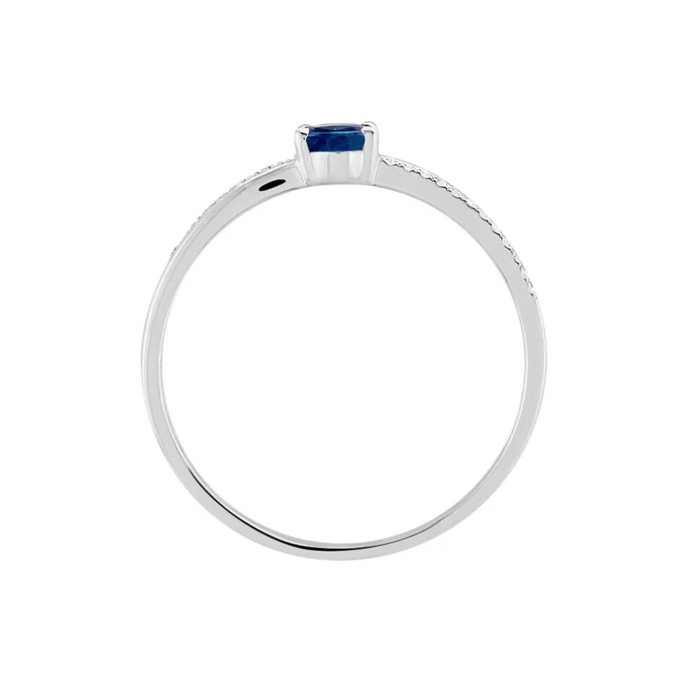 Bague Alyse Or Blanc Saphir Et Diamant