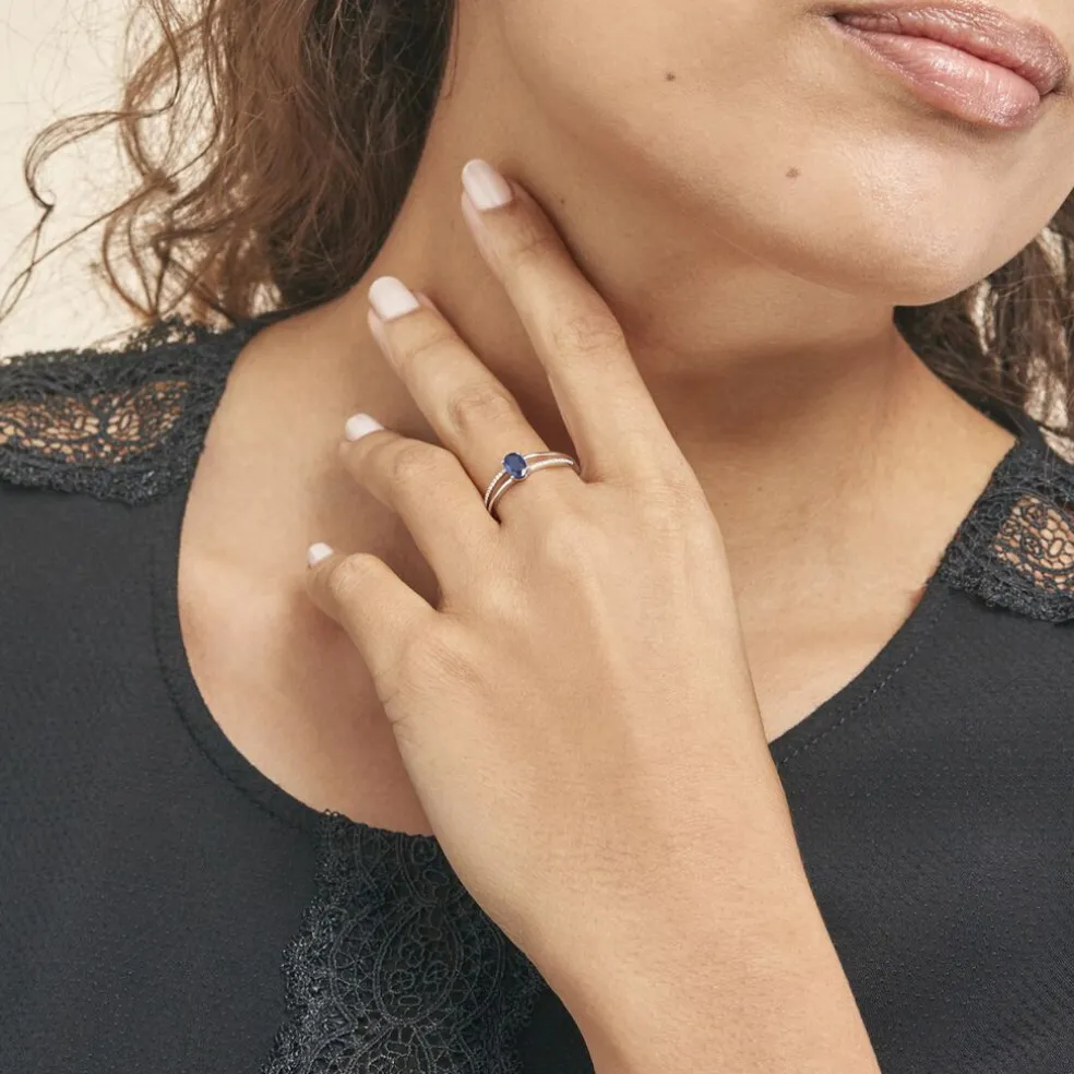 Bague Alyse Or Blanc Saphir Et Diamant