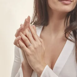 Bague Amane Argent Blanc Oxyde De Zirconium