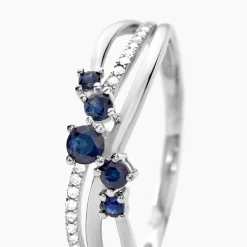 Bague Amarylis Or Blanc Saphir Diamant