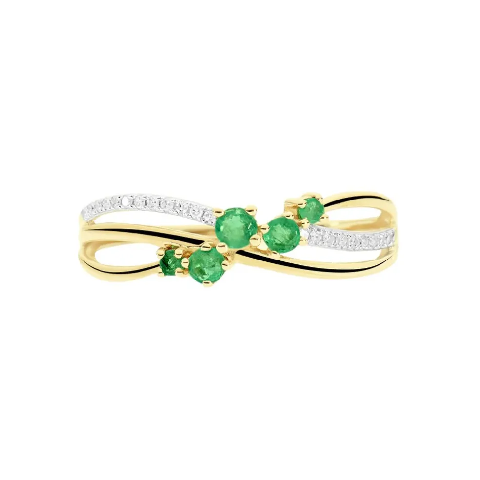 Bague Amarylis Or Jaune Emeraude Diamant
