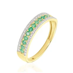 Bague Amias Or Jaune Emeraude Diamant