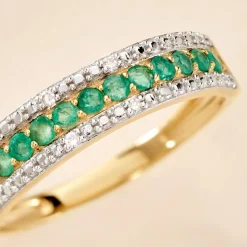 Bague Amias Or Jaune Emeraude Diamant