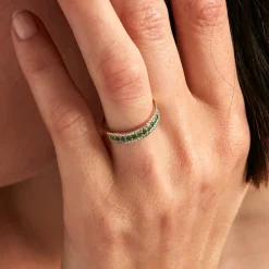 Bague Amias Or Jaune Emeraude Diamant