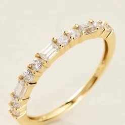 Bague Ammon Or Jaune Oxyde De Zirconium