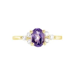 Bague Anaid Or Jaune Amethyste Et Oxyde De Zirconium