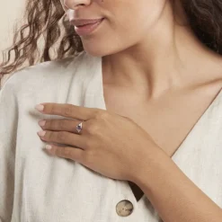 Bague Anaid Or Jaune Amethyste Et Oxyde De Zirconium