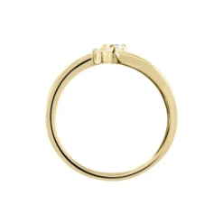 Bague Ana-lou Plaque Or Jaune Oxyde De Zirconium
