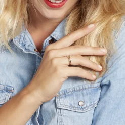 Bague Ana-lou Plaque Or Jaune Oxyde De Zirconium