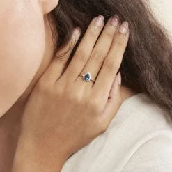 Bague Anatolie Or Blanc Topaze Et Oxyde De Zirconium