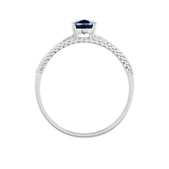 Bague Andrea Or Blanc Saphir Et Diamant