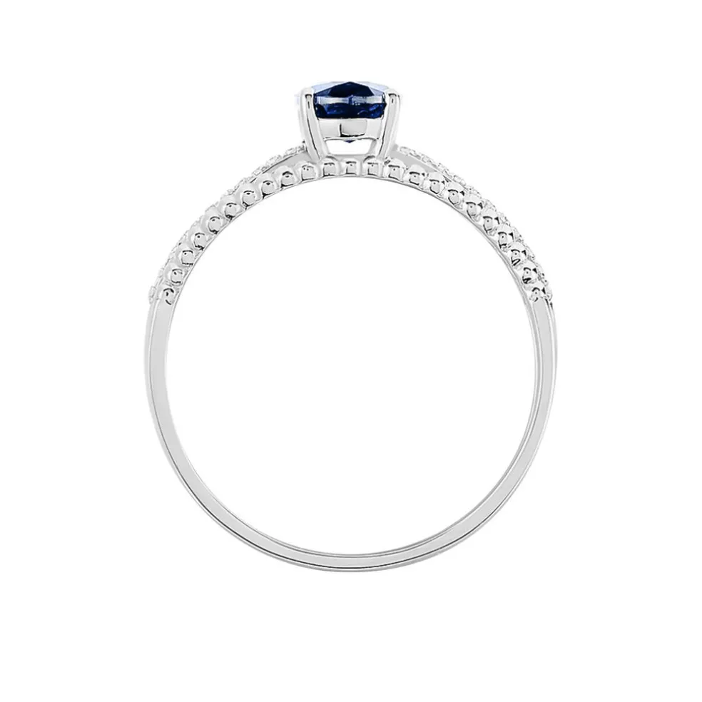 Bague Andrea Or Blanc Saphir Et Diamant