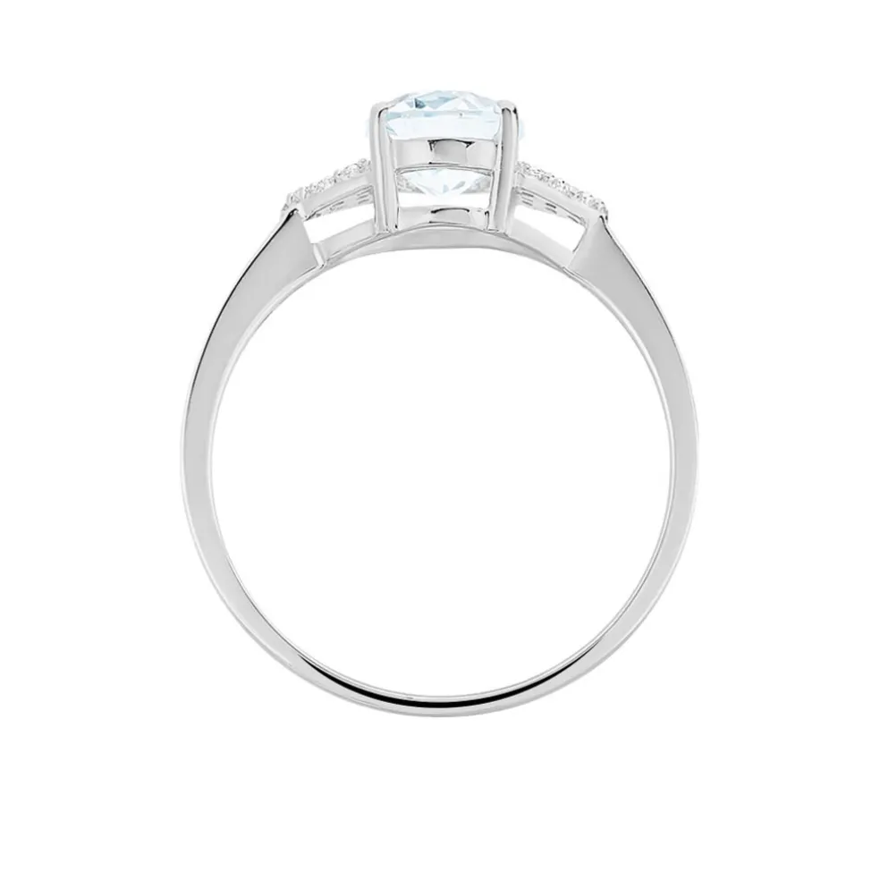Bague Andreani Or Blanc Topaze Et Oxyde De Zirconium