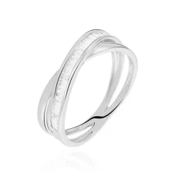 Bague Anelyse Or Blanc Oxyde De Zirconium