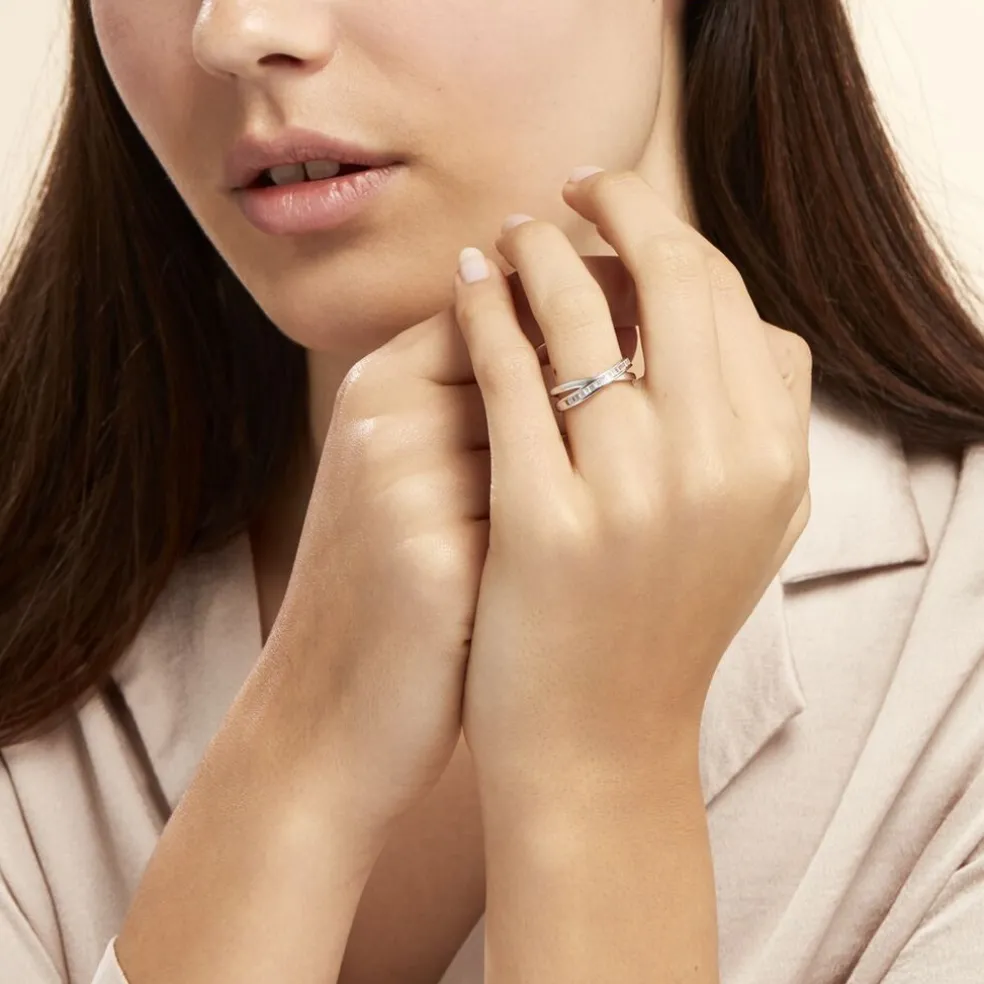 Bague Anelyse Or Blanc Oxyde De Zirconium